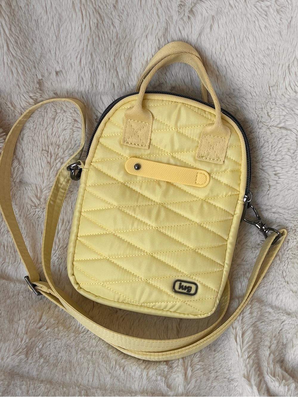 EUC Lug Jetty LE, Buttercup Yellow Quilted Crossbody Bag
